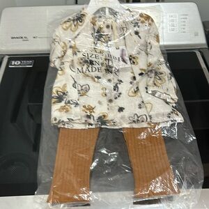 Jessica Simpson Floral Top and Brown Pants Set